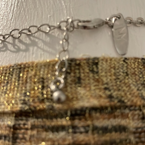 Statement necklace in light blue and green with rhinestones - Picture 3 of 5